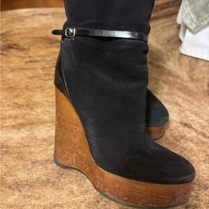 CHLOE BLACK Suede ankle boots